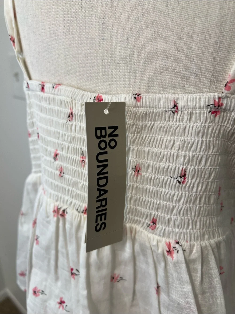 No Boundaries White Cami with Pink Floral Accent - Picture 4 of 9